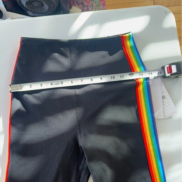 NWT Spiritual Gangster Sz M Women's Ada Black Rainbow Stripe 7/8 Leggings - Picture 5 of 9